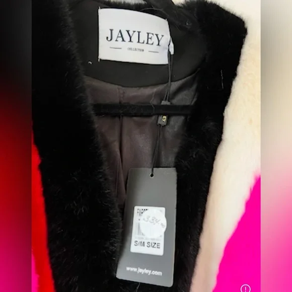 Jayley Faux Fur Rainbow Coat - Picture 5 of 6